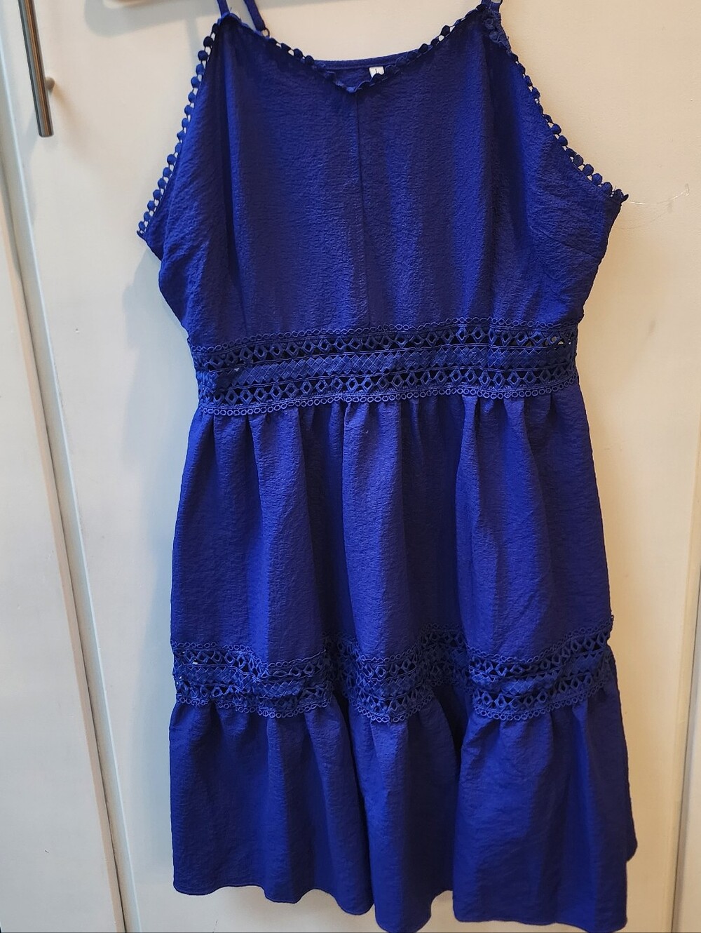 Blue Crochet-Trim Summer Dress Size L